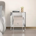 Mirrored Accent Table with 2 Drawers and Stainless Steel Frame by DailySale