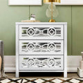 Mirrored Carved Pattern Modern Gold Finish Bedroom Nightstand by DailySale