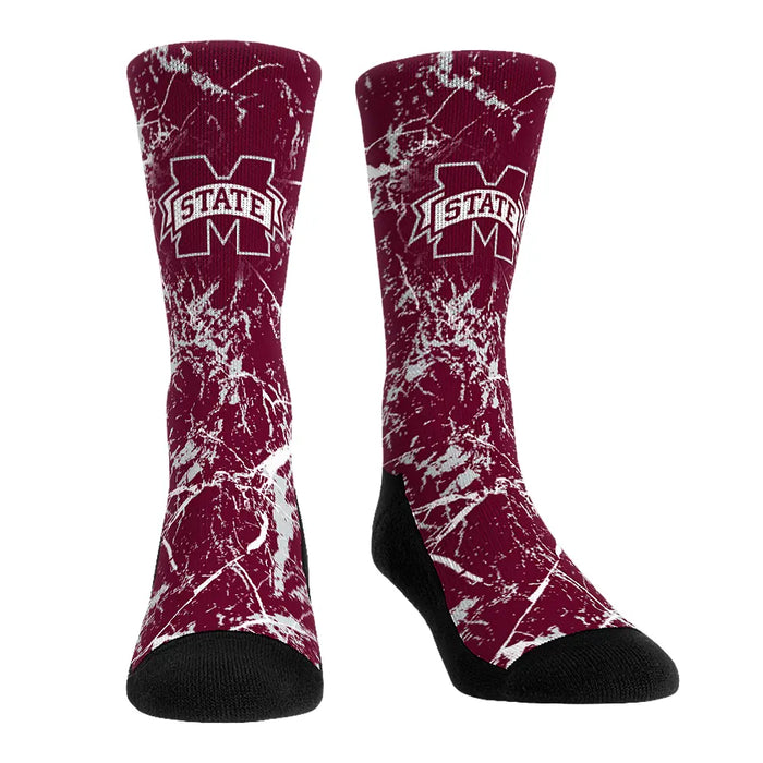 Mississippi State Bulldogs - Cracked Marble by Rock 'Em Socks