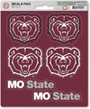 Missouri State University Bears 6-Piece Decal Sticker Set, 5x6 Inch Sheet, Gift for football fans for any hard surfaces around home, automotive, personal items