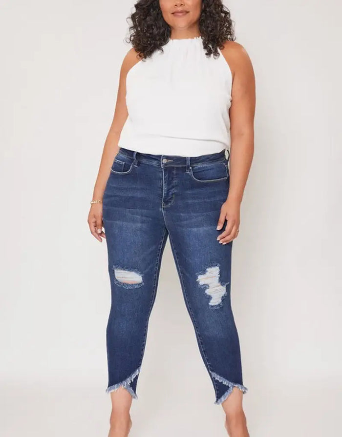 Missy Vintage Tulip Hem - Dark Indigo by Boutique 23