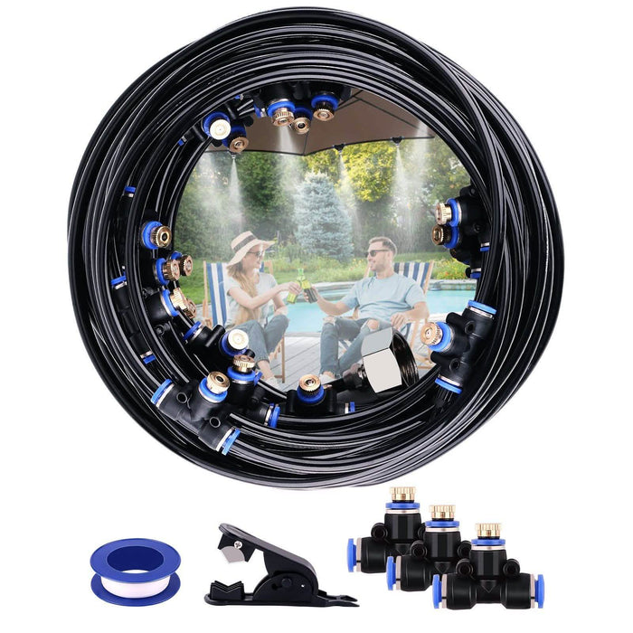 Mist Cooling System 26Ft Line + 10 T-Joint Nozzles Water Sprayer by DailySale