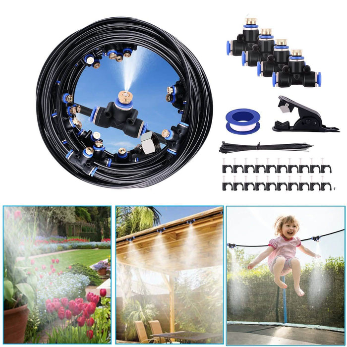 Misting Cooling System 65.6Ft Hose Line + 23 T-Joint Nozzles Water Sprayer by DailySale