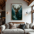 Misty Stag Double Exposure Wall Art by Tailored Canvases