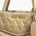 Miu Miu Beige Quilted Glossy Leather 2Way Shoulder Bag #3967 by Bolt Boutique
