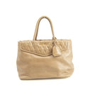 Miu Miu Beige Quilted Glossy Leather 2Way Shoulder Bag #3967 by Bolt Boutique