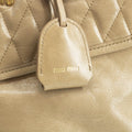 Miu Miu Beige Quilted Glossy Leather 2Way Shoulder Bag #3967 by Bolt Boutique
