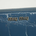 Miu Miu Blue Croco Embossed Leather Zip Around Wallet #3728 by Bolt Boutique