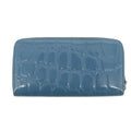 Miu Miu Blue Croco Embossed Leather Zip Around Wallet #3728 by Bolt Boutique