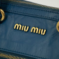 Miu Miu Blue Leather 2 Way Shoulder Bag #2553 by Bolt Boutique