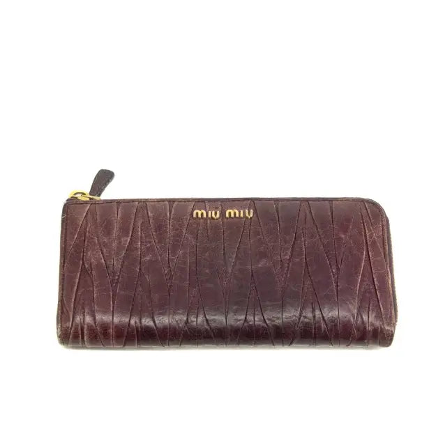 Miu Miu Front Logo Matelasse Leather Red Wallet #3997 by Bolt Boutique