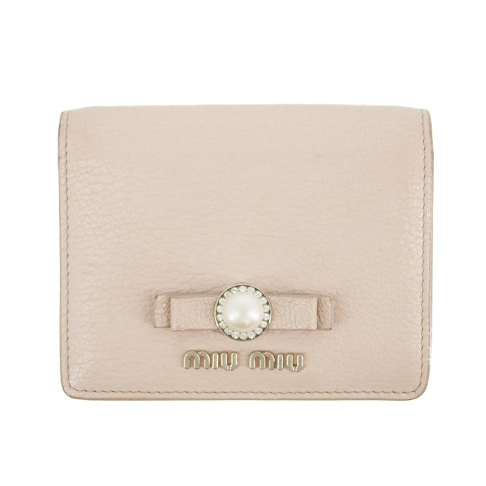 Miu Miu Pink Leather Compact Wallet #3037 by Bolt Boutique