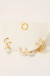 Mixed Pearl Studs And Charms Hoop Earrings Set
