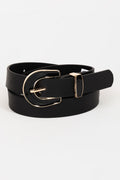 Enamel Buckle Faux Leather Belt by Boutique 23