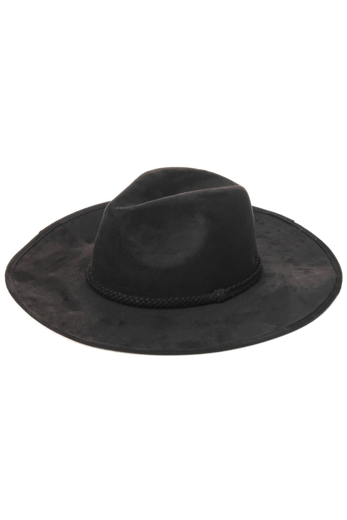 Faux Suede Rope Strap Hat by Boutique 23