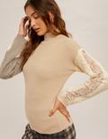 Lottie Lace Sleeve Sweater by Boutique 23