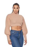 Mock Neck Cropped Sweater by The House of Stylez