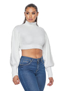 Mock Neck Cropped Sweater by The House of Stylez