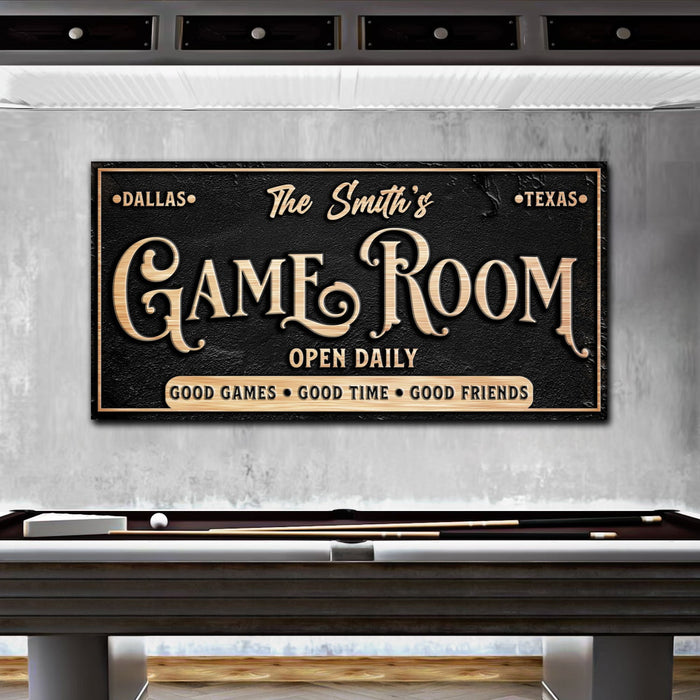 Personalized Game Room Sign by Tailored Canvases