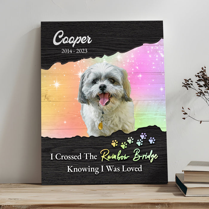 Pet Memorial Sign I Crossed The Rainbow Bridge II by Tailored Canvases