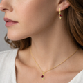 Natural Red Garnet twisted Sterling Silver Jewelry Set by Fine Color Jewels