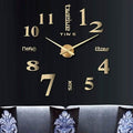 Modern Acrylic Wall Clock Digital Brushed Steel by DailySale