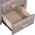 Modern Bedside Velvet Upholstered 3-Drawer Nightstand with Metal Handles by DailySale
