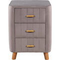 Modern Bedside Velvet Upholstered 3-Drawer Nightstand with Metal Handles by DailySale