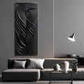 Modern Black Waves Wall Art by Tailored Canvases
