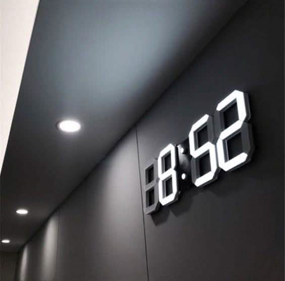 Modern Digital 3D White LED Wall Clock Alarm Clock by DailySale
