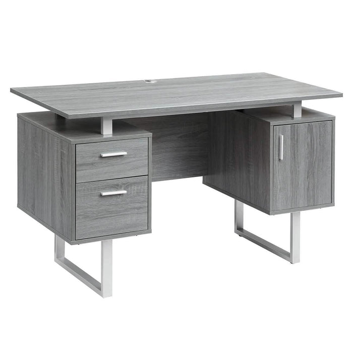 Modern Gray Office Desk with Storage by DailySale