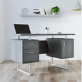 Modern Gray Office Desk with Storage by DailySale