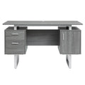 Modern Gray Office Desk with Storage by DailySale