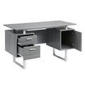 Modern Gray Office Desk with Storage by DailySale