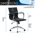 Modern Medium Back Executive Office Chair - Black by DailySale