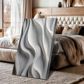 Modern Monochrome Waves Abstract Wall Art by Tailored Canvases