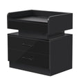 Modern Night Stand with LED Lights and Charging Station by DailySale