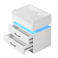 Modern Night Stand with LED Lights and Charging Station by DailySale