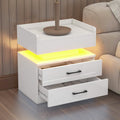 Modern Night Stand with LED Lights and Charging Station by DailySale