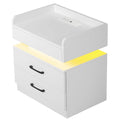Modern Night Stand with LED Lights and Charging Station by DailySale