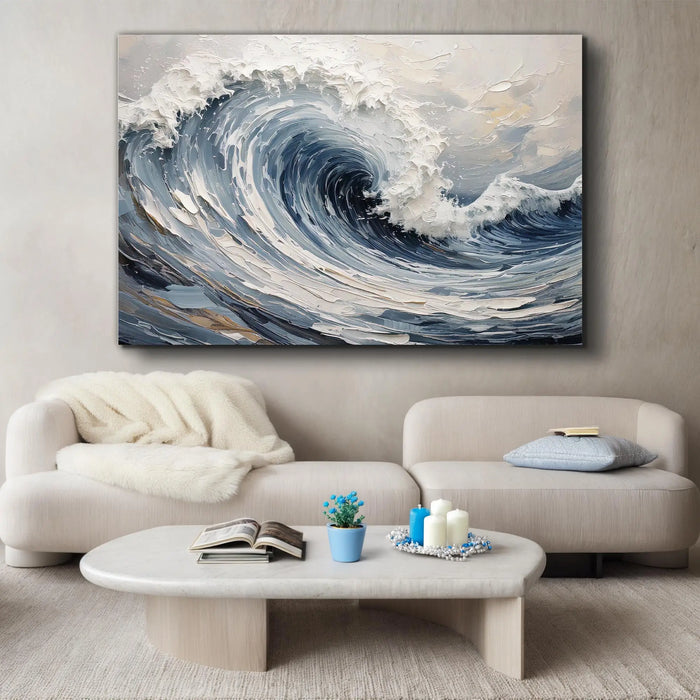 Modern Ocean Wave Wall Art by Tailored Canvases