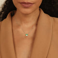 Moissanite & Enamel Solitaire Pendant Necklace by Fine Color Jewels