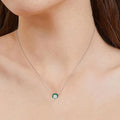 Moissanite & Enamel Solitaire Pendant Necklace by Fine Color Jewels