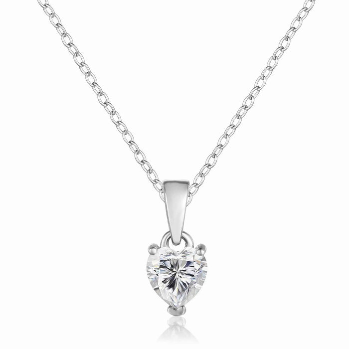 Moissanite Heart Necklace by Fine Color Jewels