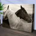 Monochrome Couple Horse Canvas Wall Art by Tailored Canvases
