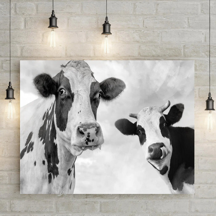 Monochrome Holstein Cows Canvas Wall Art by Tailored Canvases