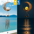 Moon Crackle Glass Ball Wind Chimes Solar Wind Chimes by DailySale