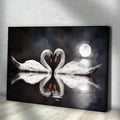 Moonlit Romantic Swan Canvas Wall Art by Tailored Canvases
