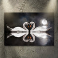 Moonlit Romantic Swan Canvas Wall Art by Tailored Canvases