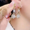 Moonstone Bead Shiny Rhinestone Dangle Earrings by DailySale